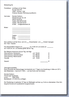 Mietwervtrag